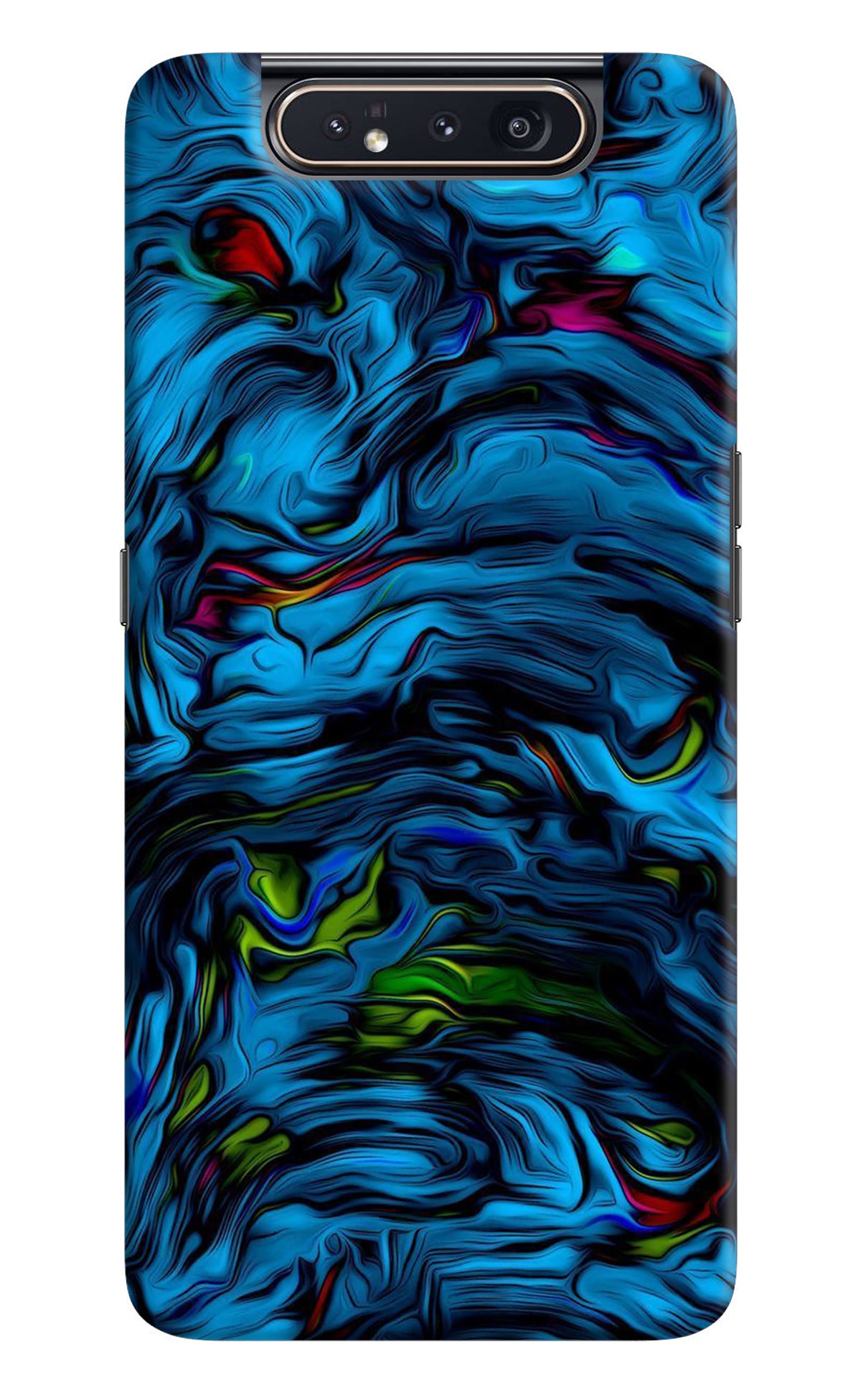 Dark Blue Abstract Samsung A80 Back Cover