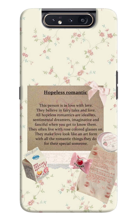 Hopeless Romantic Samsung A80 Hard Case Back Cover by Casekaro