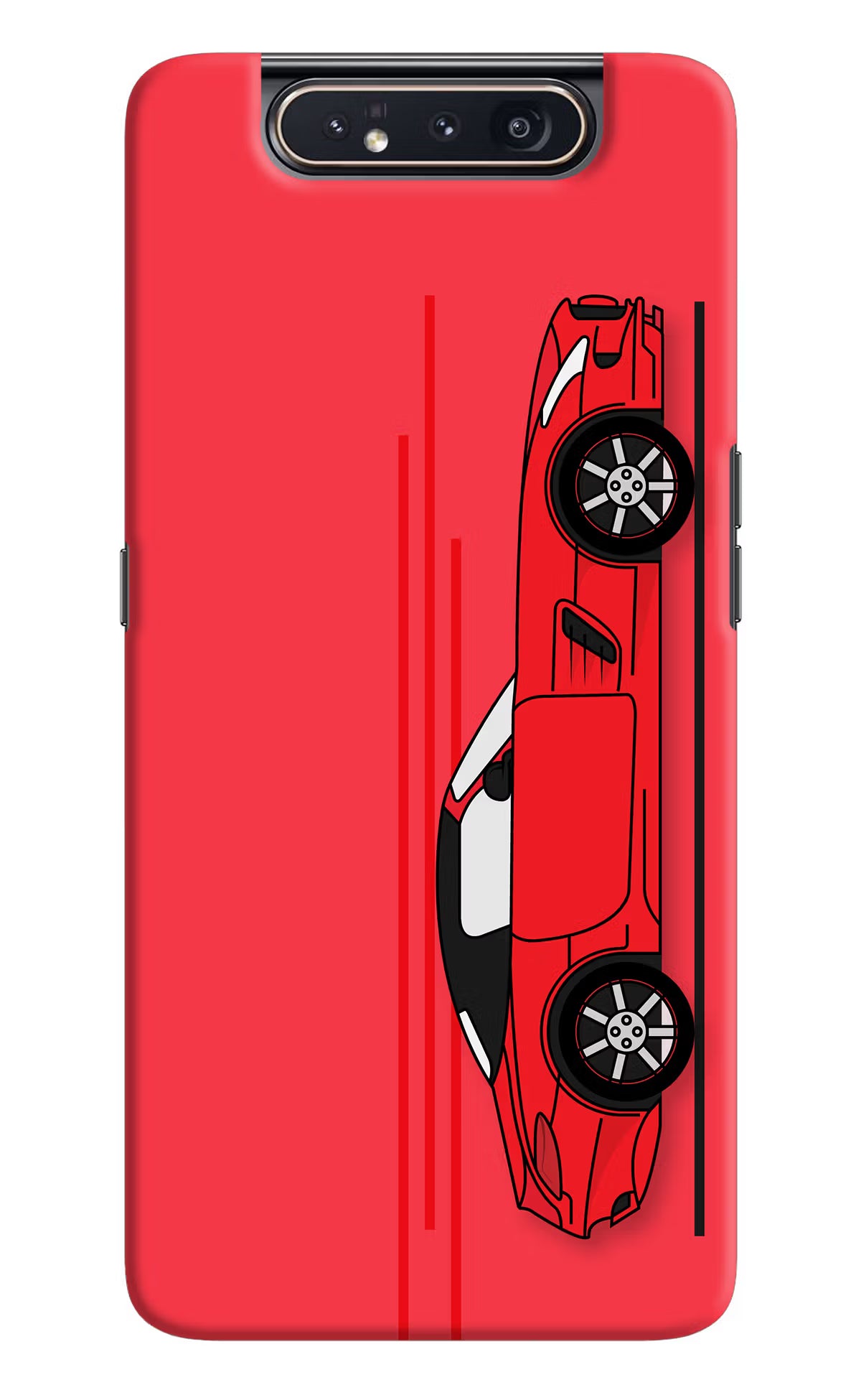 Red Velocity Samsung A80 Hard Case Back Cover by Casekaro