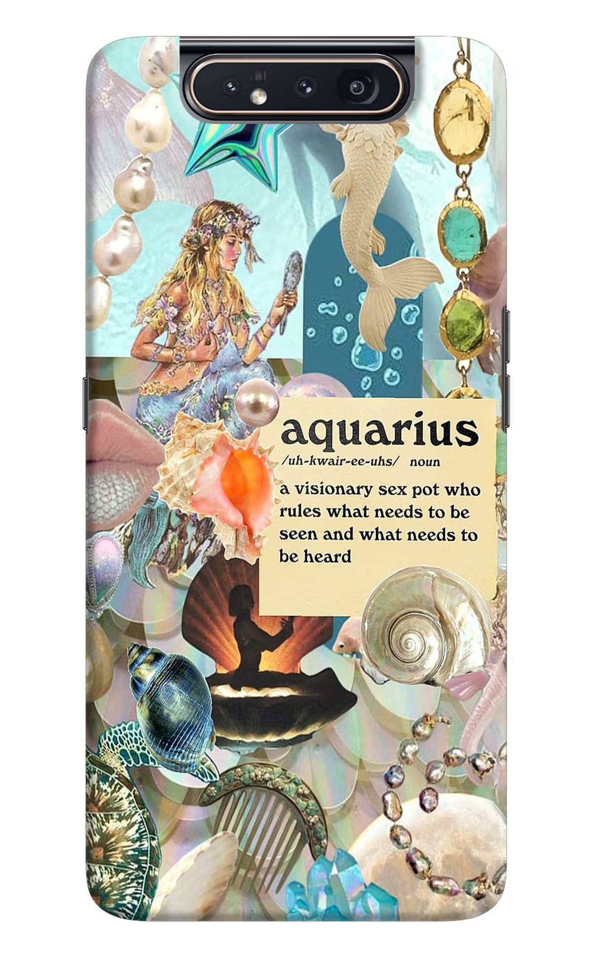 Aquarius Zodiac Samsung A80 Hard Case Back Cover by Casekaro