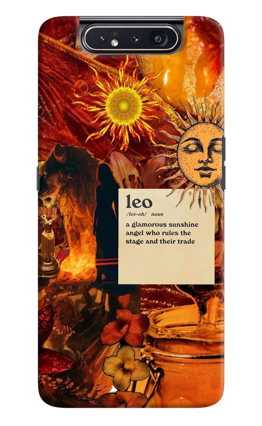 Leo Zodiac Samsung A80 Back Cover, Hard case