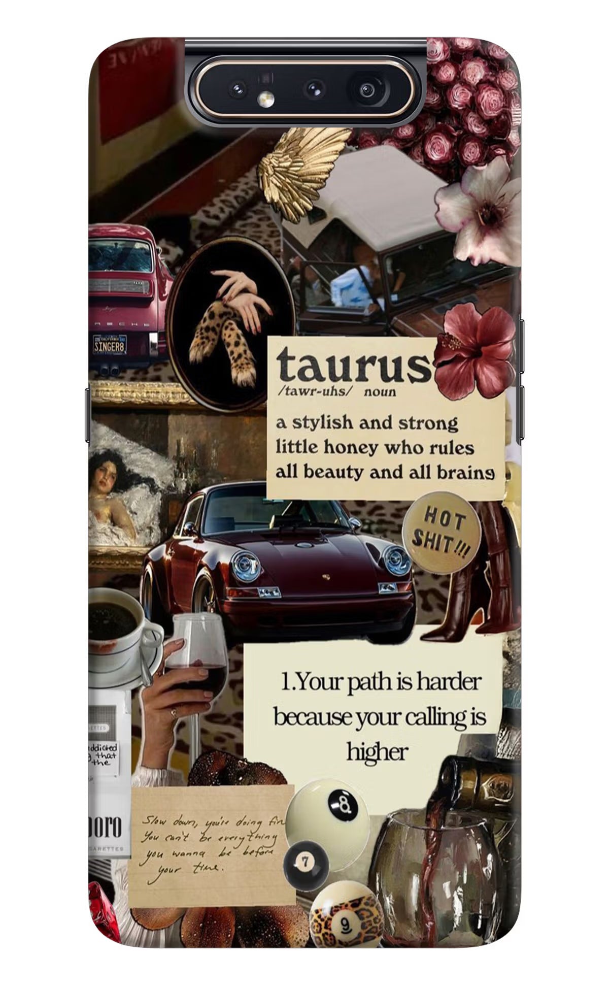 Taurus Zodiac Samsung A80 Hard Case Back Cover by Casekaro