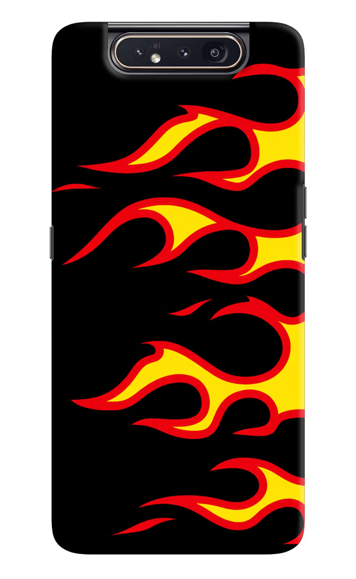 Side Sweep Flames Samsung A80 Hard Case Back Cover by Casekaro