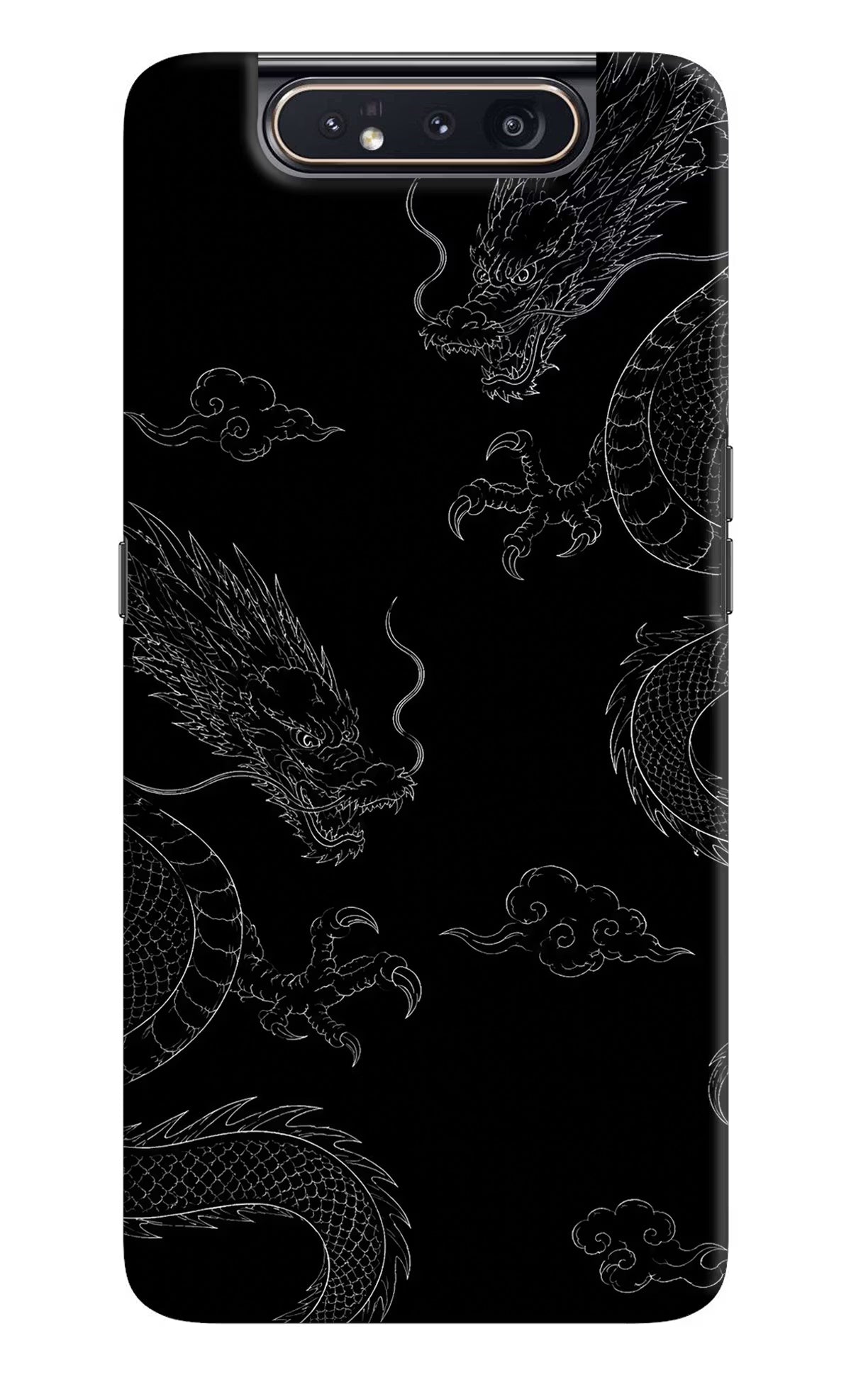 Twin Dragons Samsung A80 Hard Case Back Cover by Casekaro