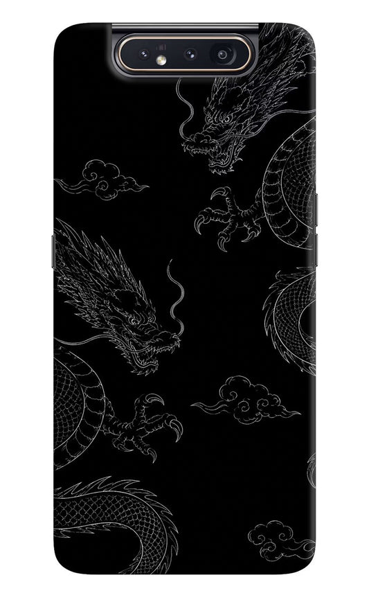Twin Dragons Samsung A80 Hard Case Back Cover by Casekaro