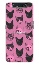Pink Cats Samsung A80 Hard Case Back Cover by Casekaro