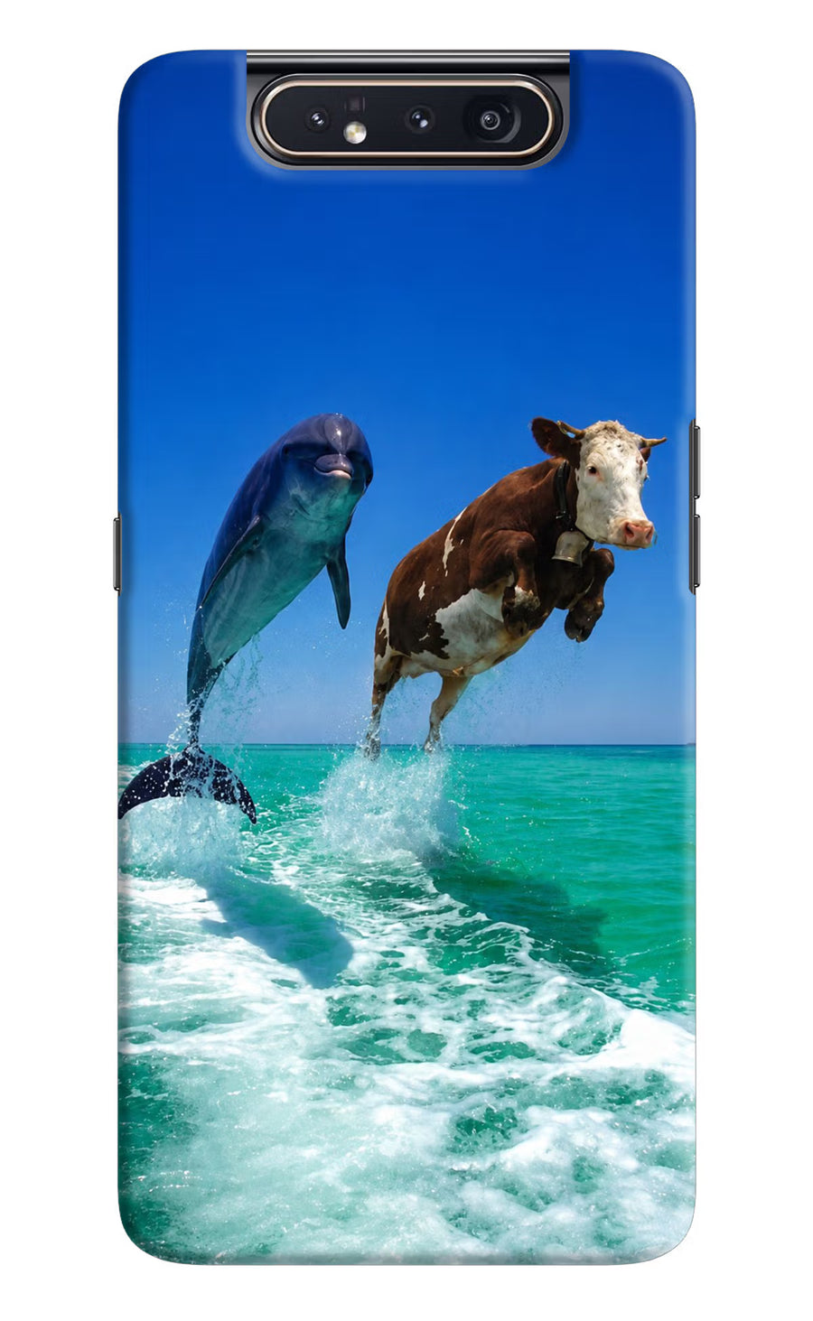 Dolphin vs Cow Samsung A80 Back Cover, Hard case