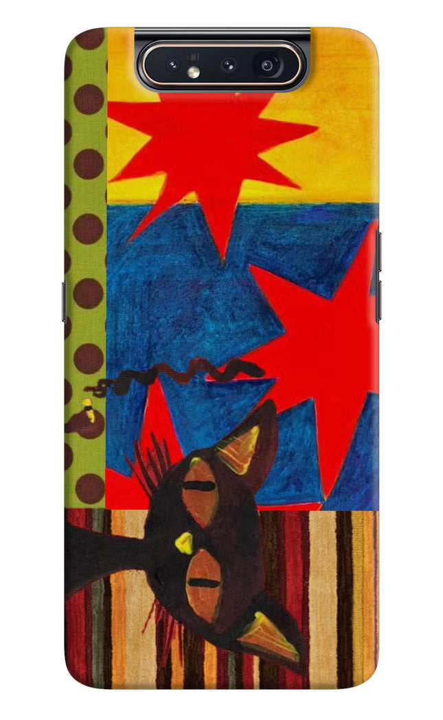 Pop Cat Samsung A80 Hard Case Back Cover by Casekaro