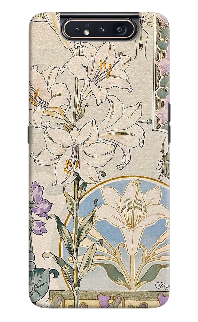 White Lily Samsung A80 Hard Case Back Cover by Casekaro