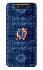 Koi Blue Samsung A80 Hard Case Back Cover by Casekaro