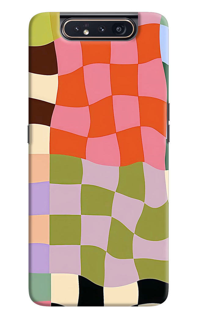 Wavy Grid Samsung A80 Hard Case Back Cover by Casekaro