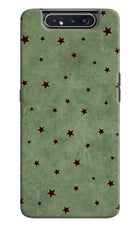 Green Stars Samsung A80 Hard Case Back Cover by Casekaro