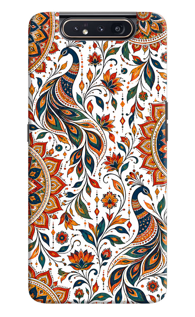 White Mayura Samsung A80 Hard Case Back Cover by Casekaro