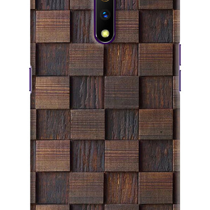 Wooden Cube Design Realme X Hard Case Back Cover by Casekaro