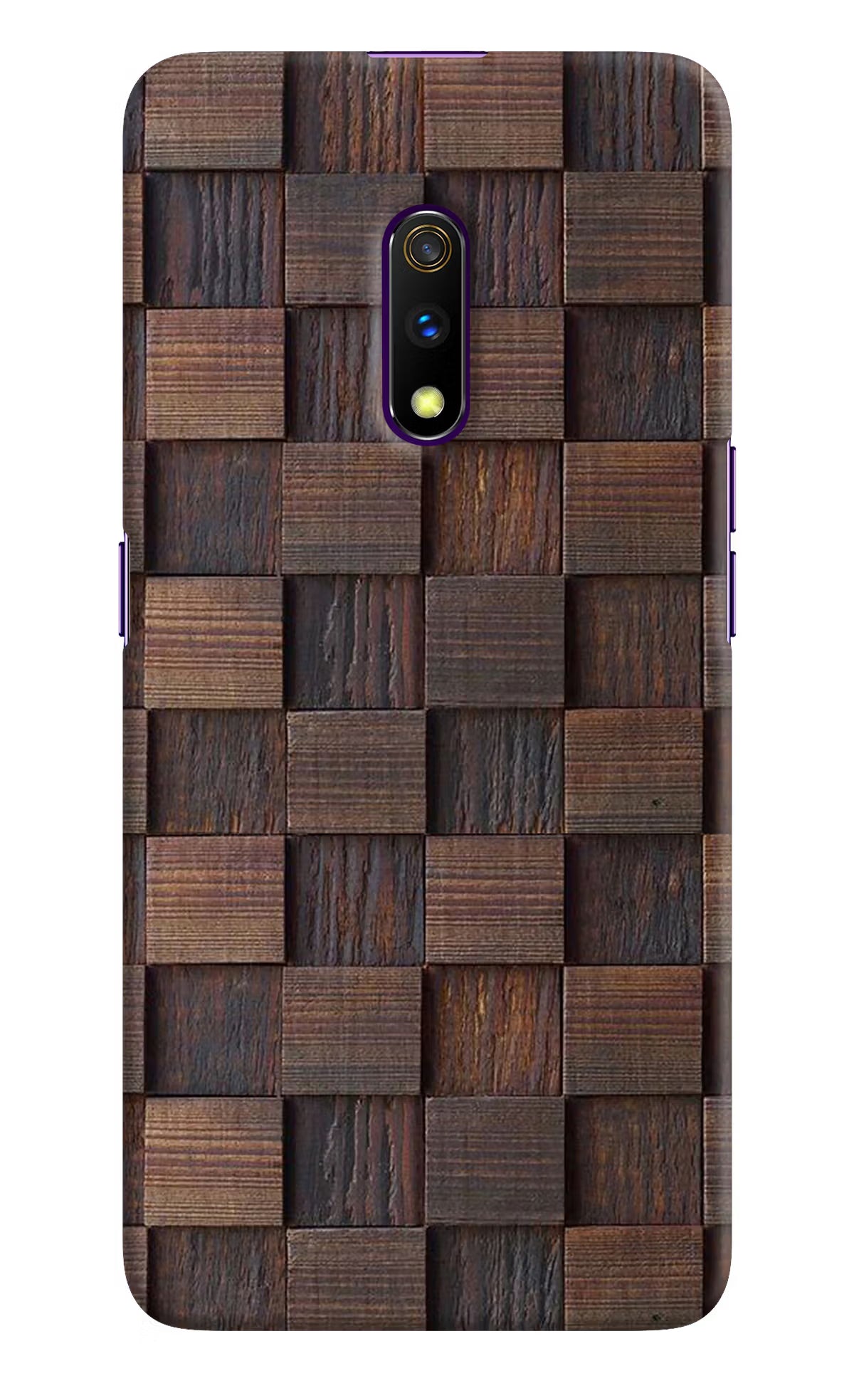 Wooden Cube Design Realme X Hard Case Back Cover by Casekaro