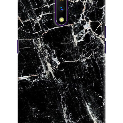 Black Marble Texture Realme X Hard Case Back Cover by Casekaro