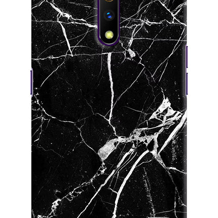 Black Marble Pattern Realme X Hard Case Back Cover by Casekaro