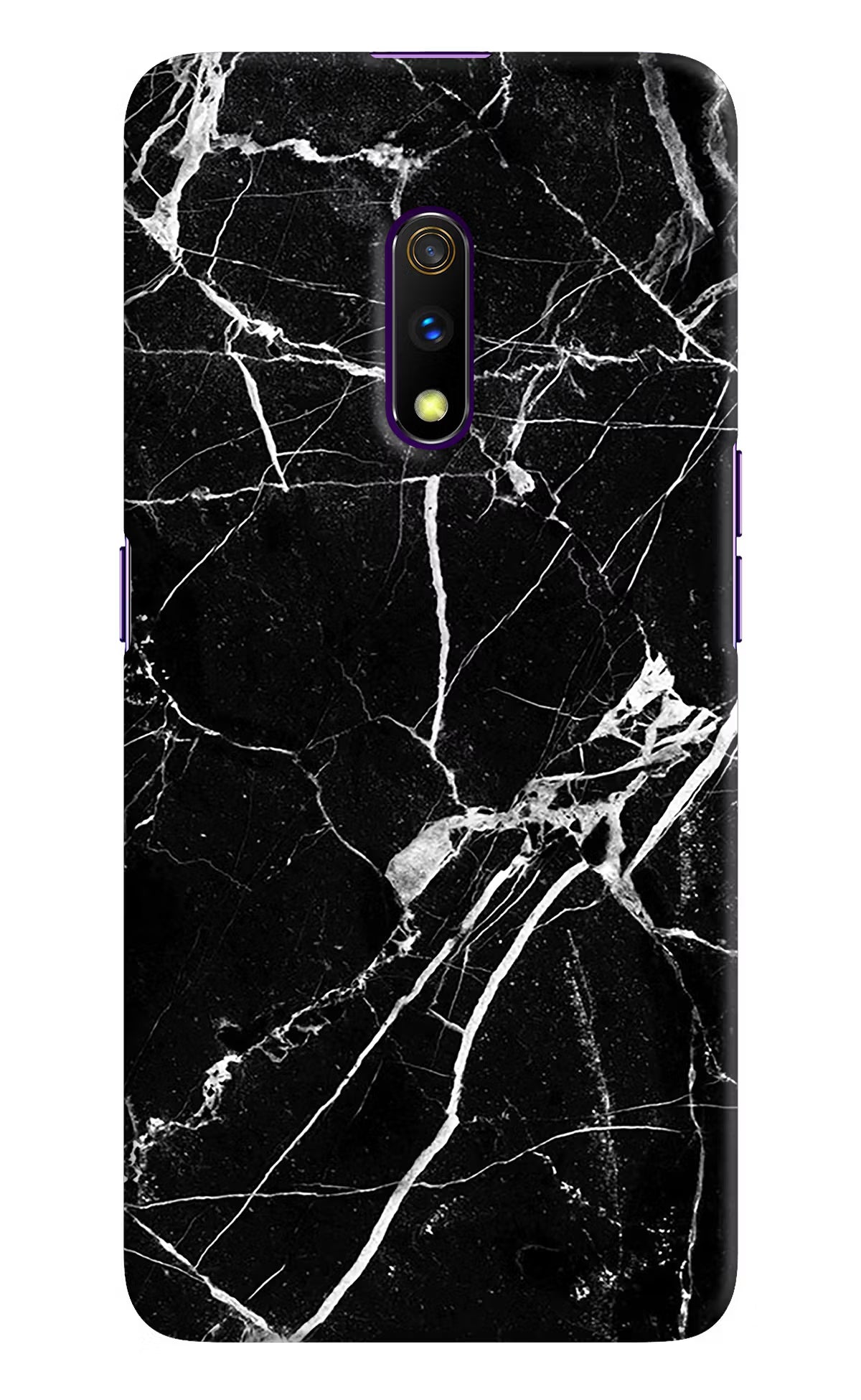 Black Marble Pattern Realme X Hard Case Back Cover by Casekaro