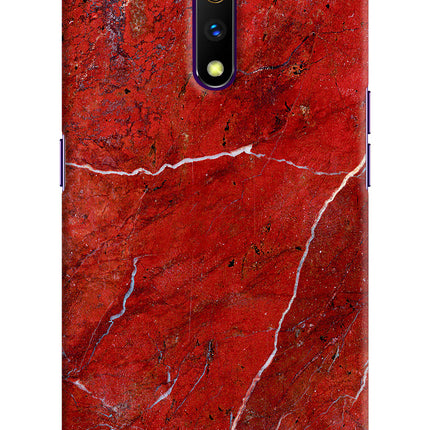 Red Marble Design Realme X Hard Case Back Cover by Casekaro