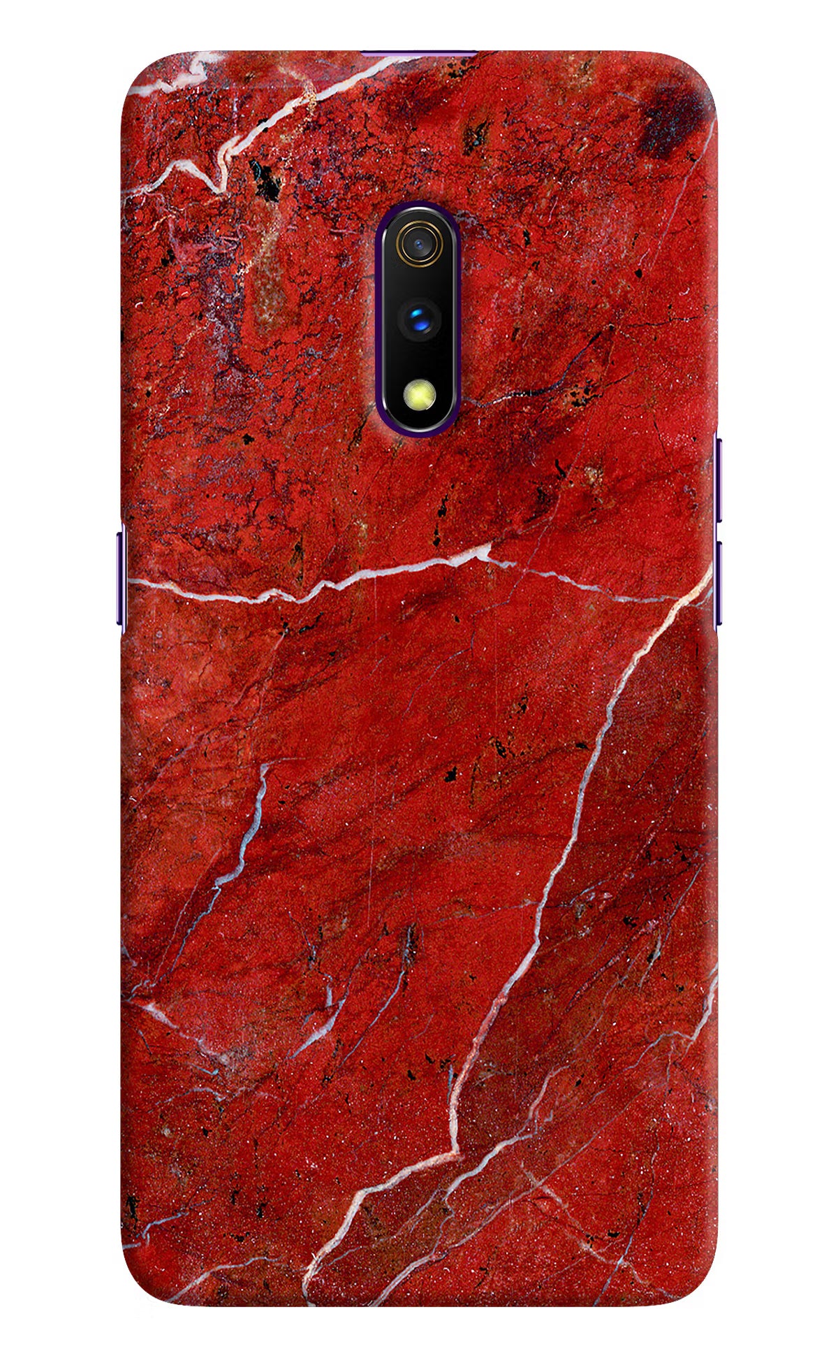 Red Marble Design Realme X Hard Case Back Cover by Casekaro