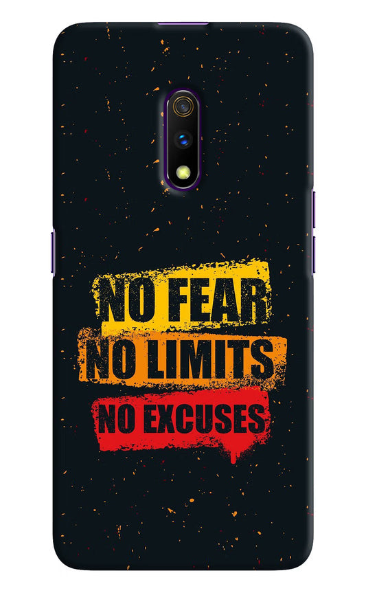 No Fear No Limits No Excuse Realme X Hard Case Back Cover by Casekaro