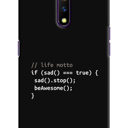 Life Motto Code Realme X Hard Case Back Cover by Casekaro