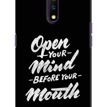 Open Your Mind Before Your Mouth Realme X Hard Case Back Cover by Casekaro