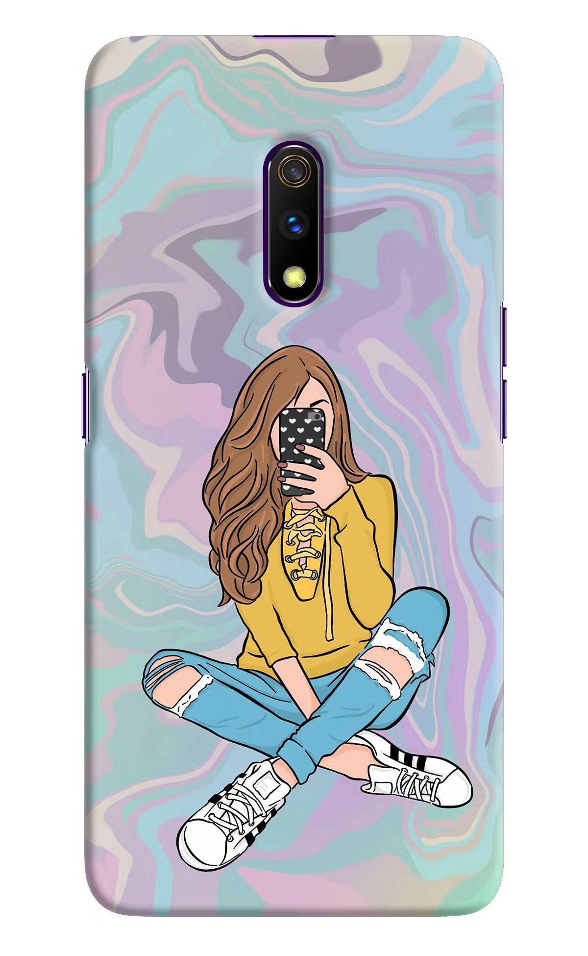 Selfie Girl Realme X Hard Case Back Cover by Casekaro