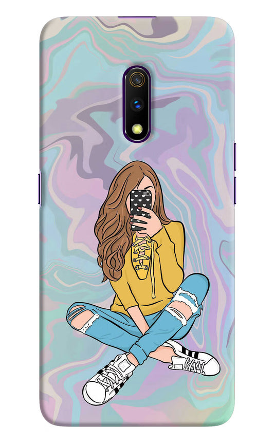 Selfie Girl Realme X Hard Case Back Cover by Casekaro
