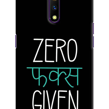 Zero Fucks Given Realme X Hard Case Back Cover by Casekaro