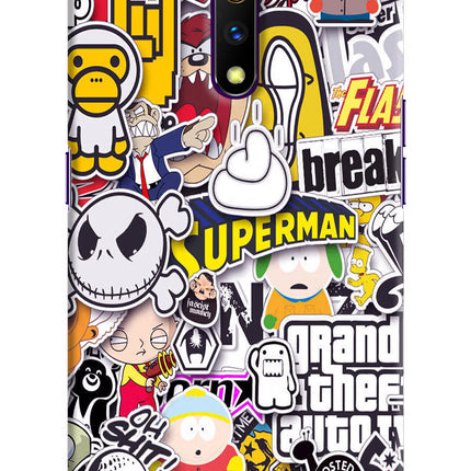 Sticker Bomb Realme X Hard Case Back Cover by Casekaro