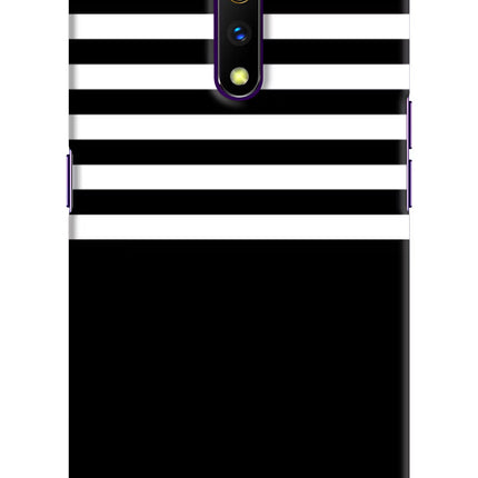 Black and White Print Realme X Hard Case Back Cover by Casekaro