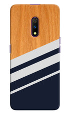 Blue and white wooden Realme X Hard Case Back Cover by Casekaro