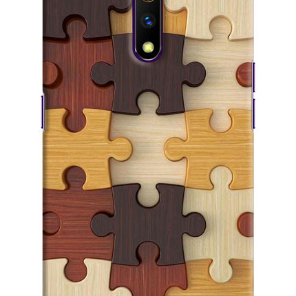 Wooden Puzzle Realme X Hard Case Back Cover by Casekaro