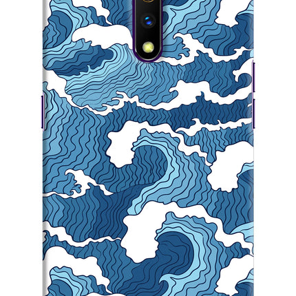 Blue Waves Realme X Hard Case Back Cover by Casekaro