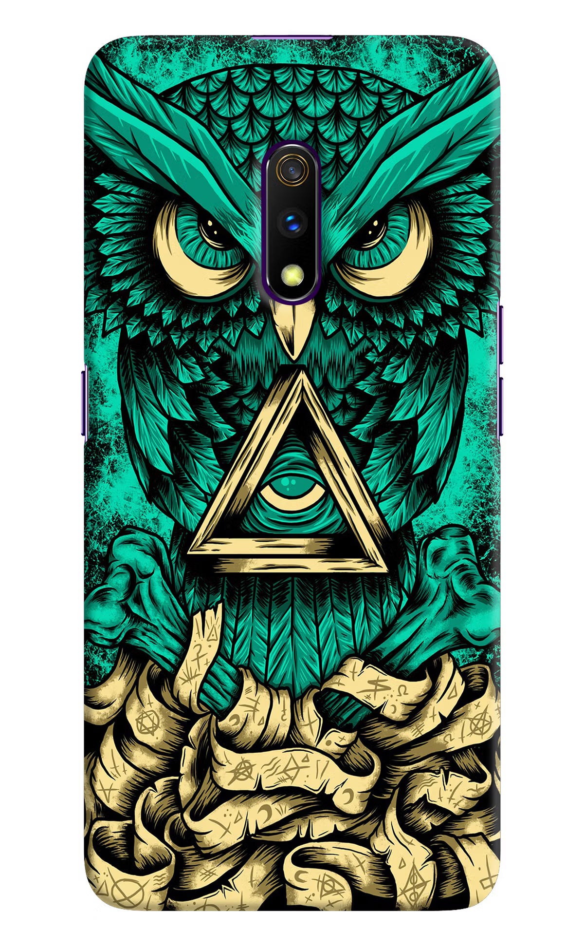 Green Owl Realme X Hard Case Back Cover by Casekaro