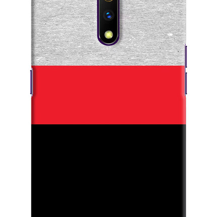 Tri Color Pattern Realme X Hard Case Back Cover by Casekaro