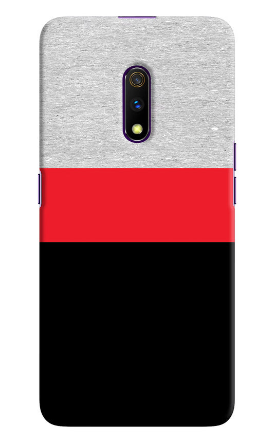 Tri Color Pattern Realme X Hard Case Back Cover by Casekaro