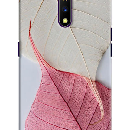 White Pink Leaf Realme X Hard Case Back Cover by Casekaro