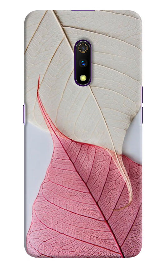 White Pink Leaf Realme X Hard Case Back Cover by Casekaro