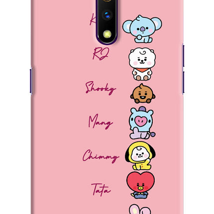 BTS names Realme X Hard Case Back Cover by Casekaro