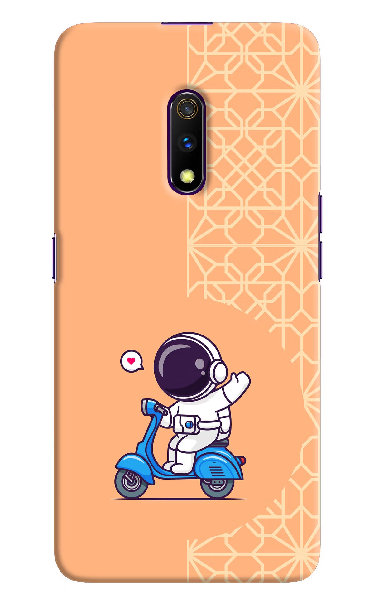 Cute Astronaut Riding Realme X Hard Case Back Cover by Casekaro