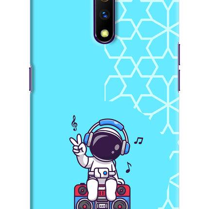 Cute Astronaut Chilling Realme X Hard Case Back Cover by Casekaro
