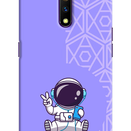 Cute Astronaut Chilling Realme X Hard Case Back Cover by Casekaro