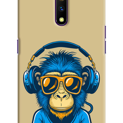 Monkey Headphone Realme X Hard Case Back Cover by Casekaro
