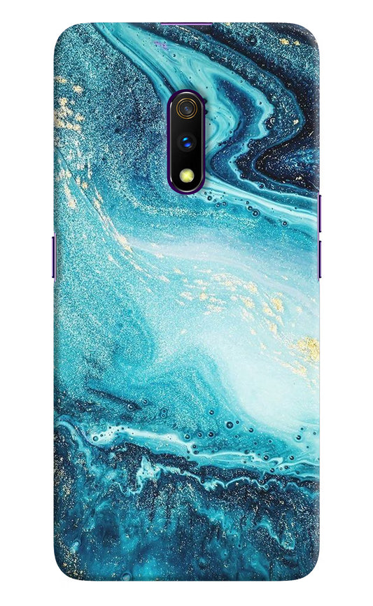 Blue Glitter Marble Realme X Hard Case Back Cover by Casekaro