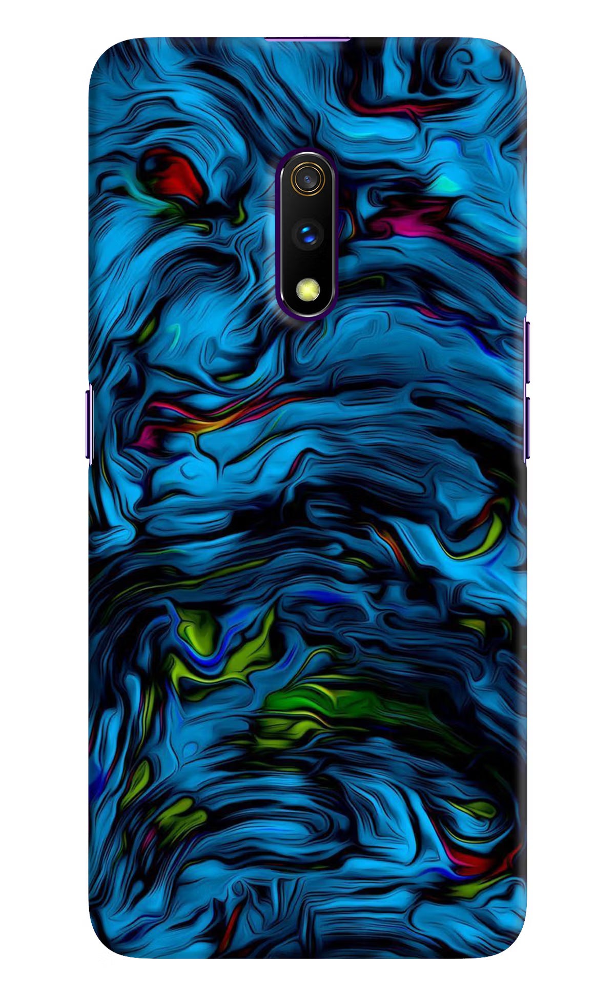 Dark Blue Abstract Realme X Hard Case Back Cover by Casekaro