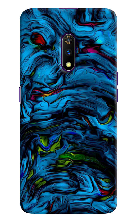 Dark Blue Abstract Realme X Hard Case Back Cover by Casekaro