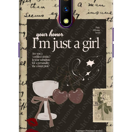 I am just a girl Realme X Hard Case Back Cover by Casekaro