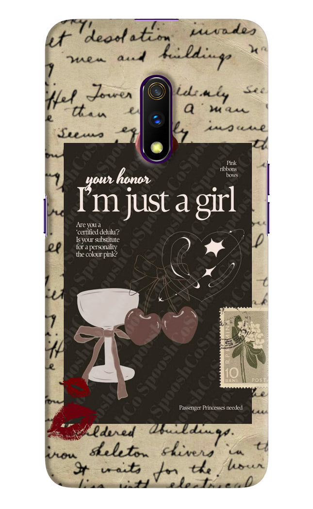 I am just a girl Realme X Hard Case Back Cover by Casekaro